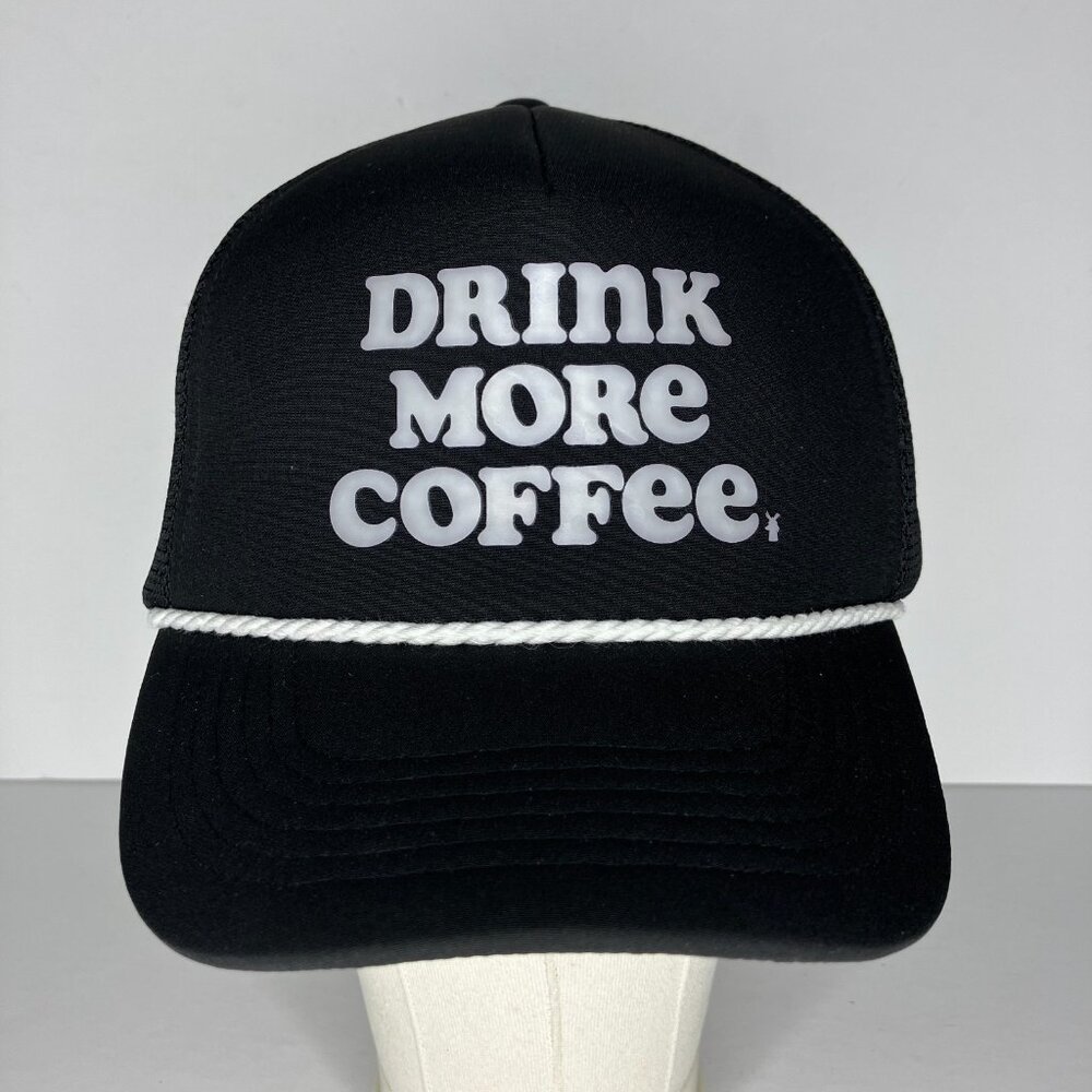Dutch Bros Coffee Black Hat White Cord Snapback Hat Cap